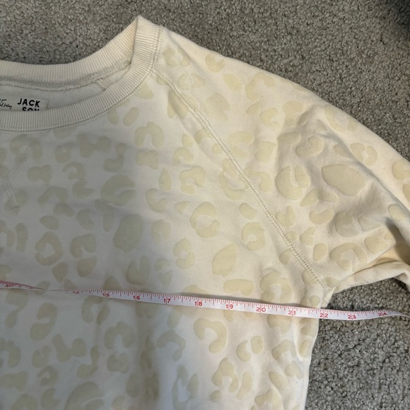 Jackson Rowe Arose Sweatshirt Cream Leopard Print Tie Front Cotton Sweatshirt - Picture 14 of 15